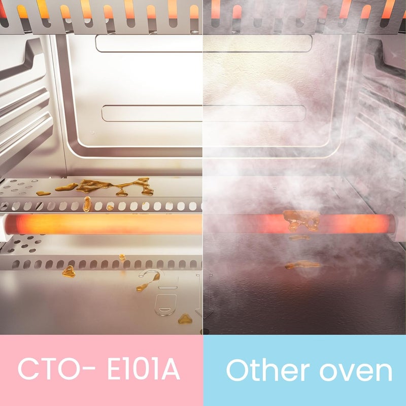 Comfee' ' Toaster Oven Countertop, Small Toaster Ovens Combo 4 slice, Mini Oven for 9" Pizza, Compact Oven 2 Racks for Toast, Bake, Broil, 950W, Black, CTO-E101A(BK) - Image 3